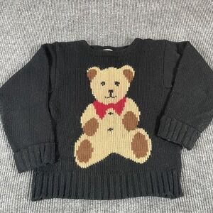 Vintage Garland‎ Sweater Womens Small Teddy Bear Red Bow Pullover Knit 80s Cute